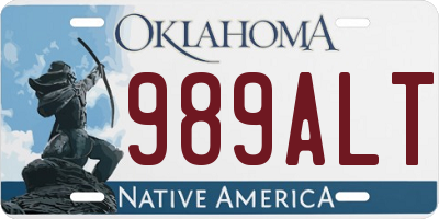 OK license plate 989ALT