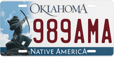 OK license plate 989AMA