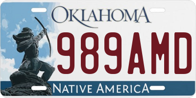 OK license plate 989AMD