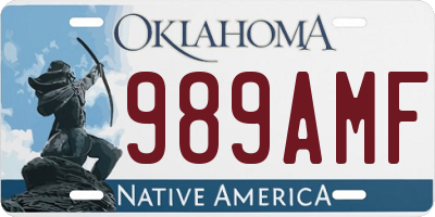 OK license plate 989AMF