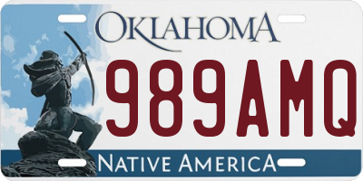 OK license plate 989AMQ