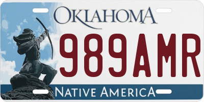 OK license plate 989AMR