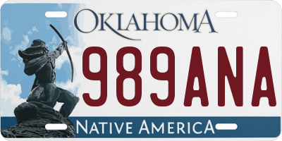 OK license plate 989ANA