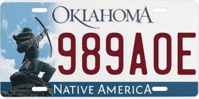 OK license plate 989AOE