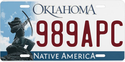 OK license plate 989APC