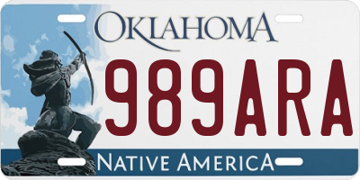 OK license plate 989ARA