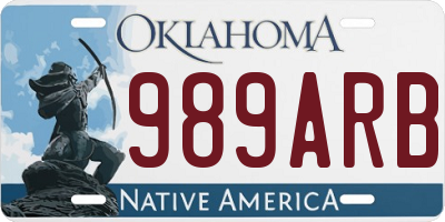 OK license plate 989ARB