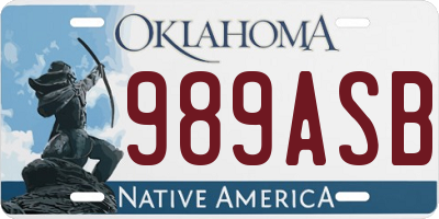 OK license plate 989ASB