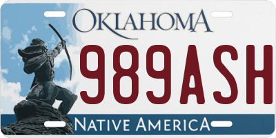 OK license plate 989ASH