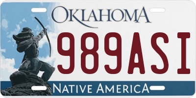 OK license plate 989ASI