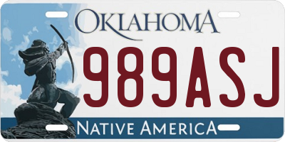 OK license plate 989ASJ