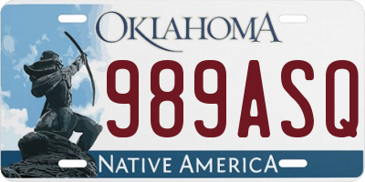 OK license plate 989ASQ