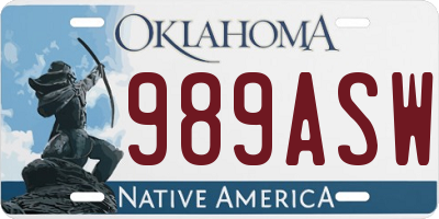 OK license plate 989ASW