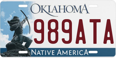 OK license plate 989ATA