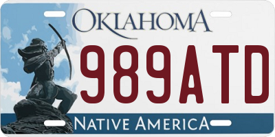 OK license plate 989ATD