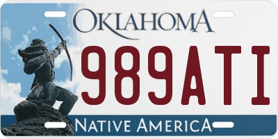 OK license plate 989ATI