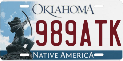 OK license plate 989ATK