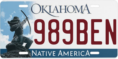OK license plate 989BEN