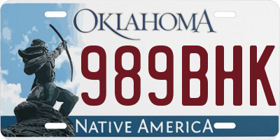 OK license plate 989BHK