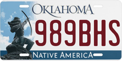 OK license plate 989BHS