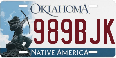 OK license plate 989BJK