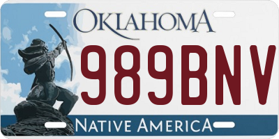 OK license plate 989BNV