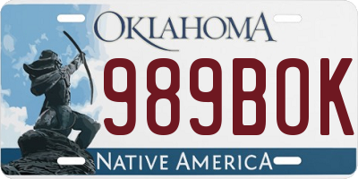 OK license plate 989BOK