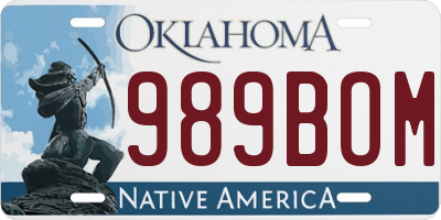 OK license plate 989BOM