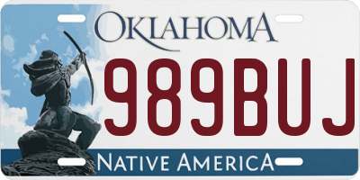 OK license plate 989BUJ