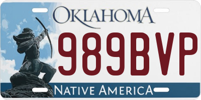 OK license plate 989BVP