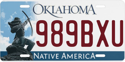 OK license plate 989BXU