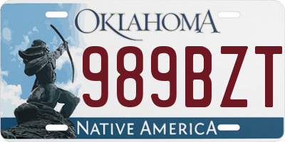 OK license plate 989BZT