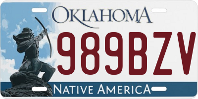 OK license plate 989BZV