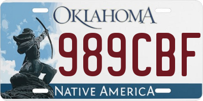 OK license plate 989CBF