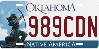 OK license plate 989CDN
