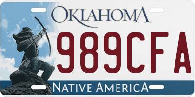 OK license plate 989CFA