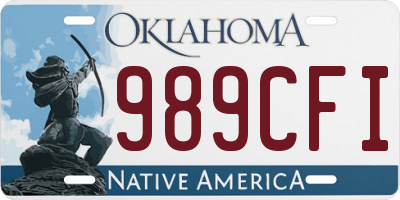 OK license plate 989CFI
