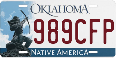 OK license plate 989CFP