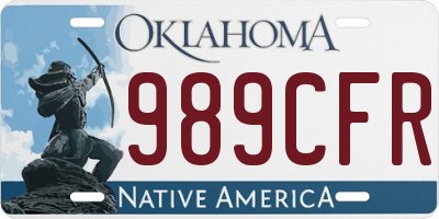 OK license plate 989CFR