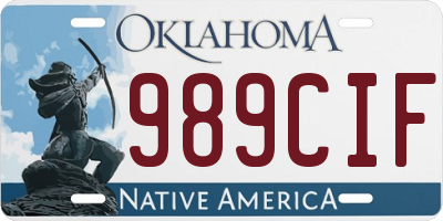 OK license plate 989CIF
