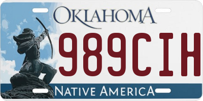 OK license plate 989CIH