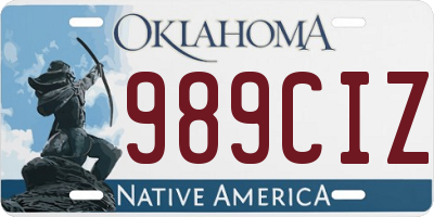 OK license plate 989CIZ