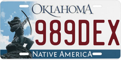 OK license plate 989DEX