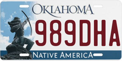 OK license plate 989DHA
