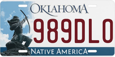 OK license plate 989DLO
