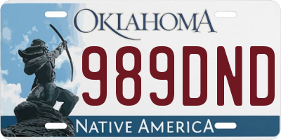 OK license plate 989DND