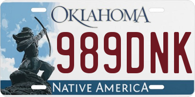 OK license plate 989DNK