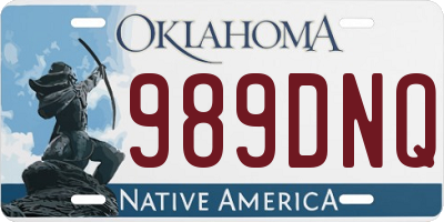 OK license plate 989DNQ