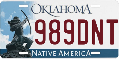 OK license plate 989DNT