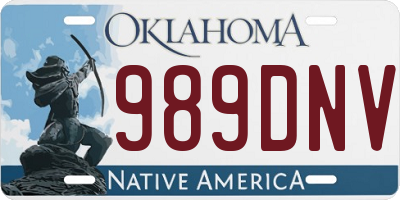 OK license plate 989DNV